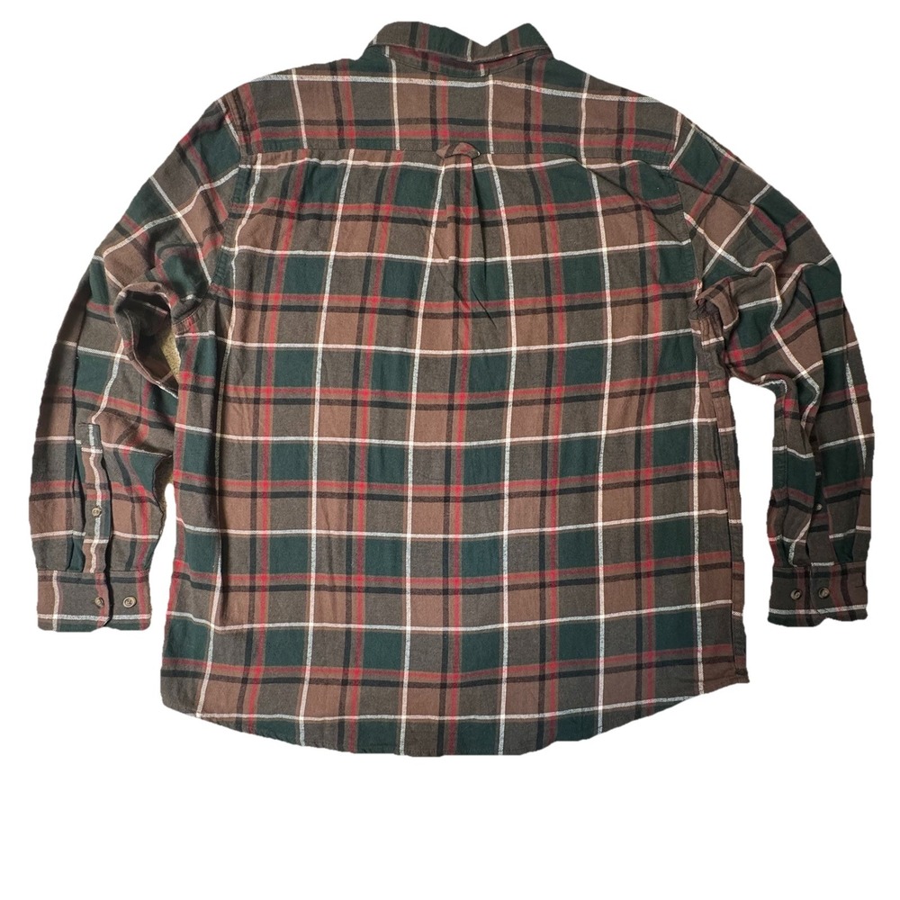 NEW Eddie Bauer Men's LS Cotton Flannel Shirt Mocha Overland Plaid Size 2XL NWT - Picture 2 of 8